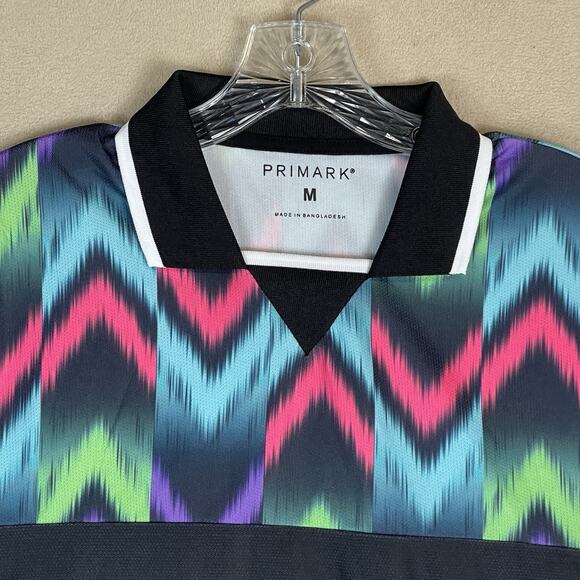 Primark Polo Shirt Mens M Multicolor Golf Performance Dazed Print Short Sleeve - Picture 2 of 10